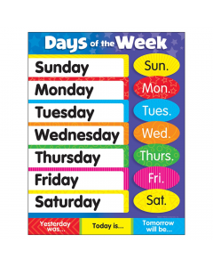 Days Of The Week Chart-Stars