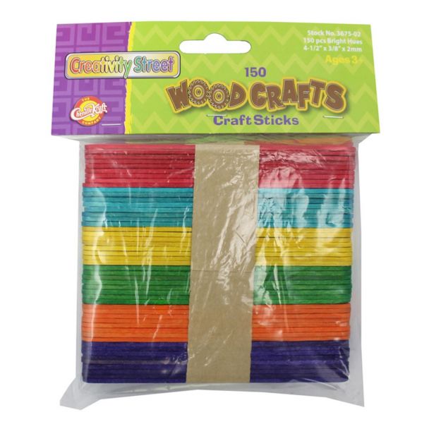 Bright Hues Craft Sticks 100Pcs