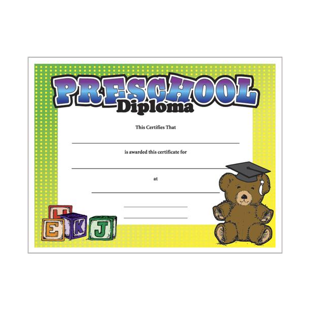 Preschool Diploma Certificate