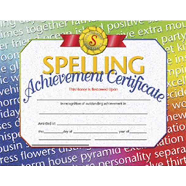 Spelling Achievement Certicate