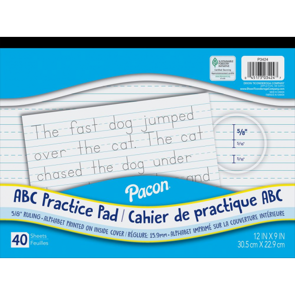 Abc Tablet Pacon 12X9 40Ct