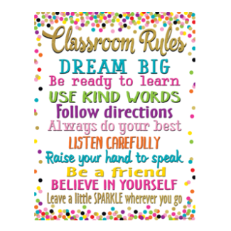 Confetti Classroom Rules Chart